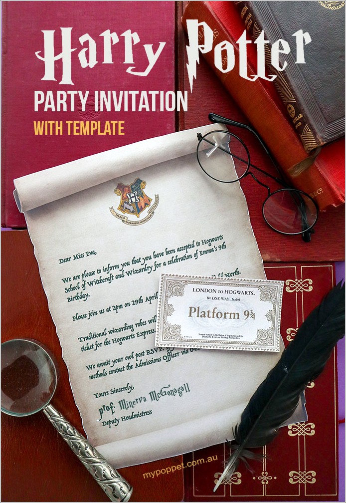 Harry Potter Invitation To Hogwarts Template