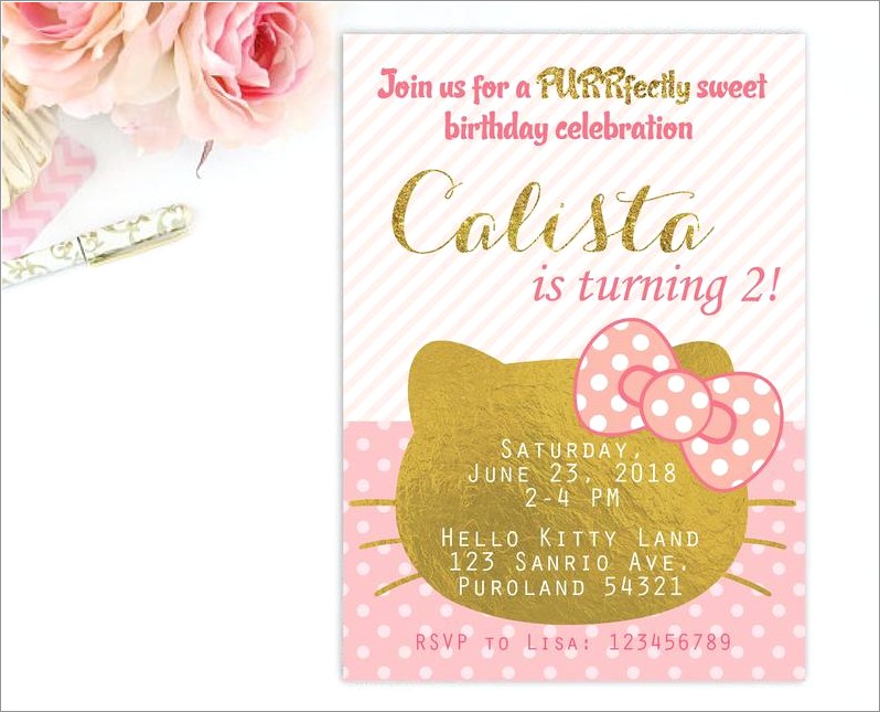 Hello Kitty Ecard Birthday Invitation