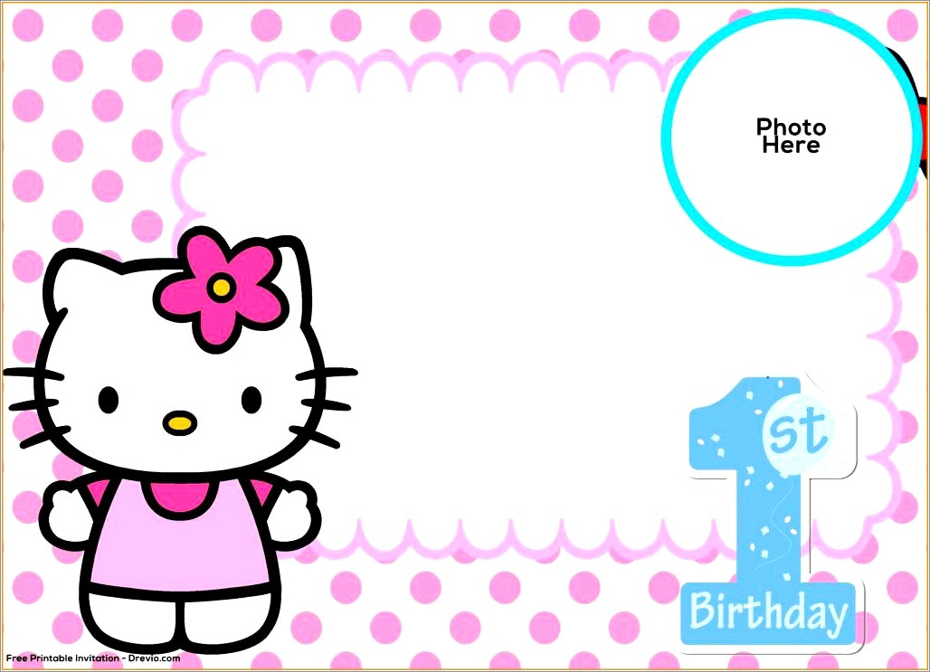 Hello Kitty First Birthday Invitations