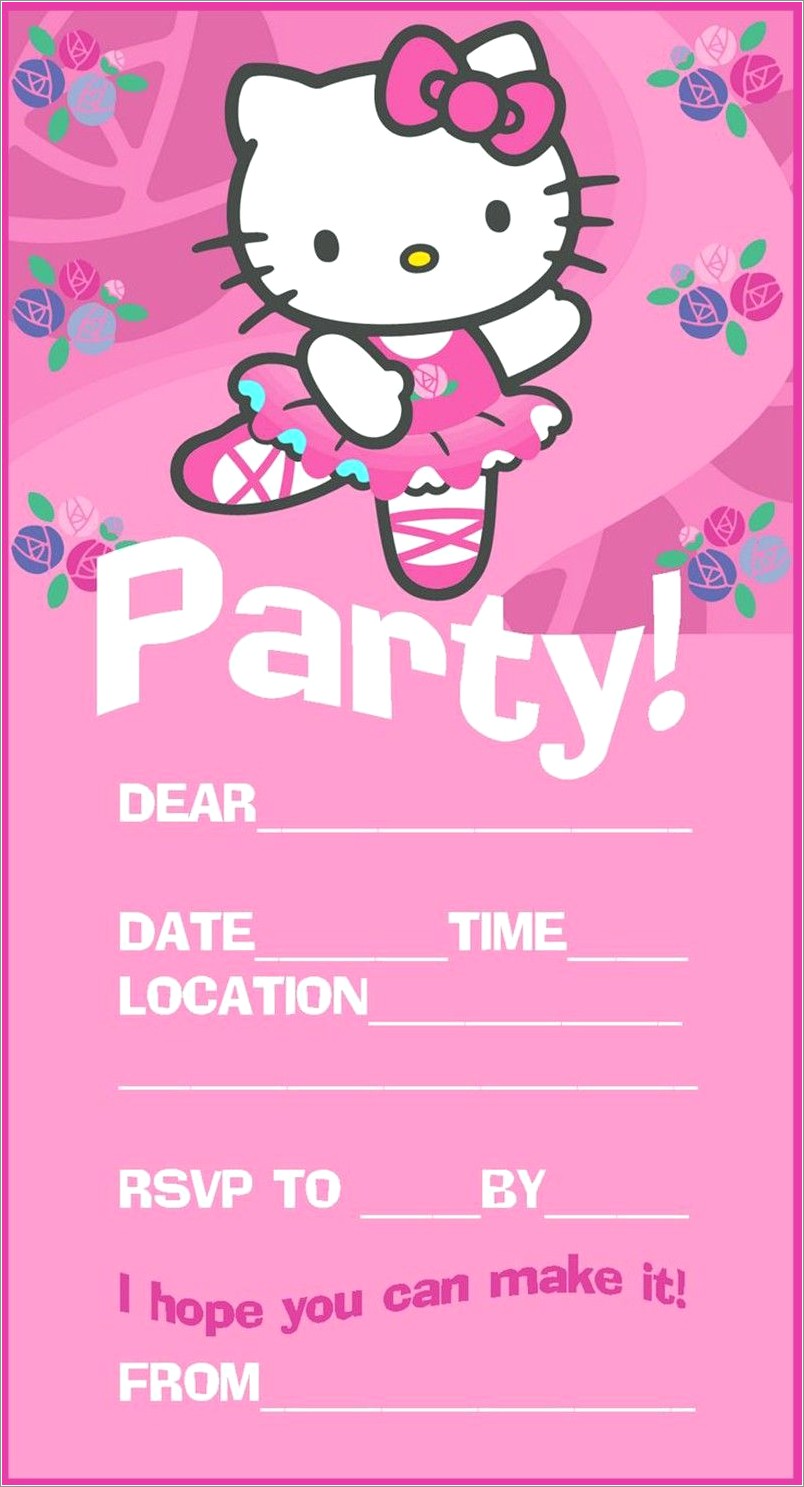 Hello Kitty Online Birthday Invitations