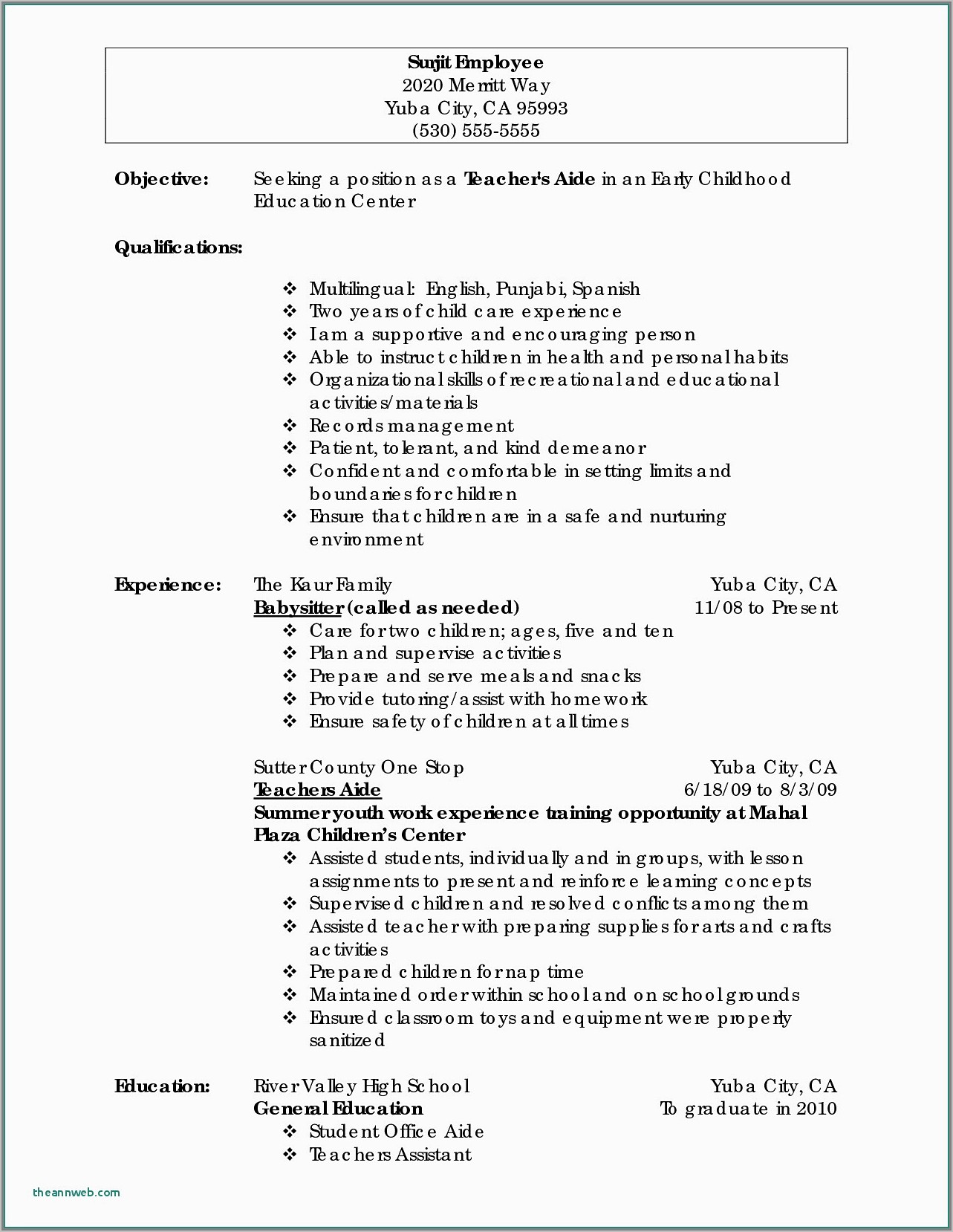 High School Resume Template Download