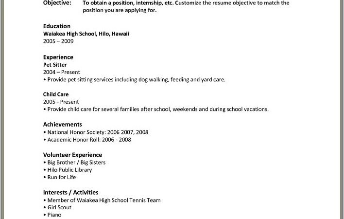 High School Resume Template Microsoft Word