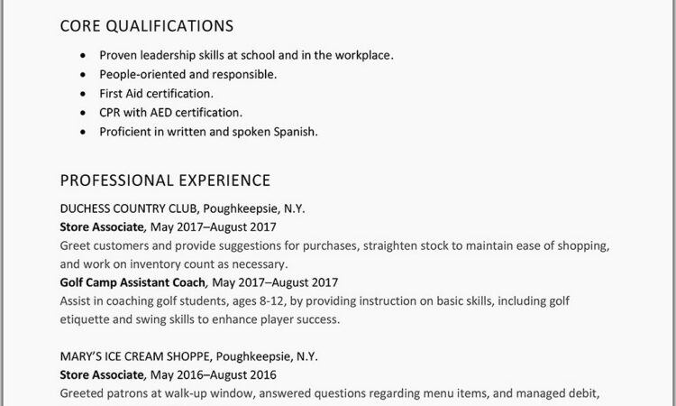 High School Resume Template Pdf