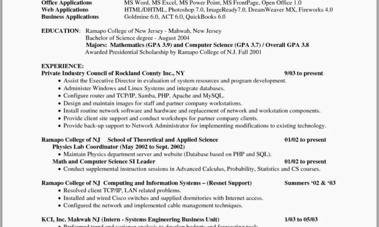 High School Resume Templates For College Admissions