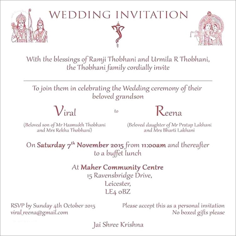 Hindu Indian Wedding Invitation Quotes