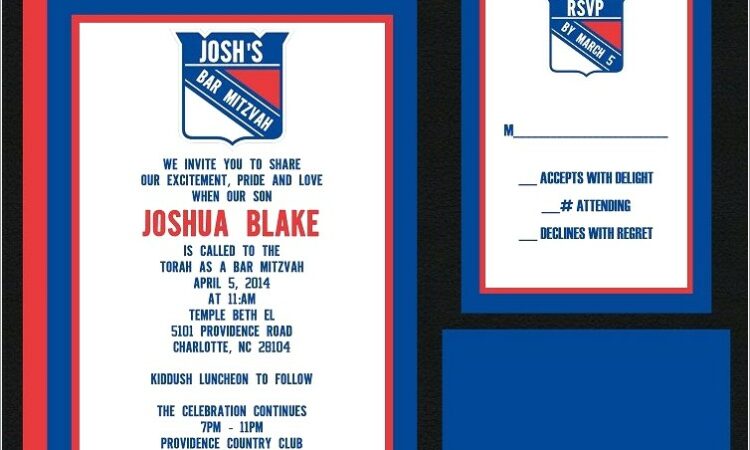 Hockey Bar Mitzvah Invitations