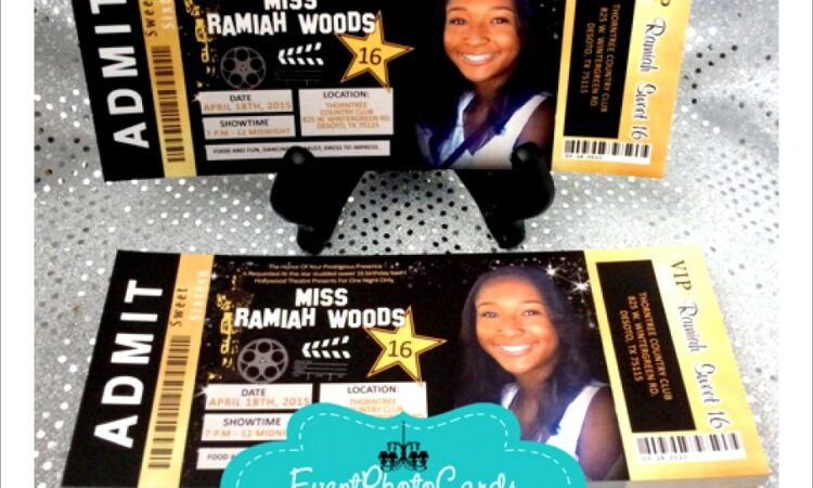 Hollywood Sweet 16 Invitations