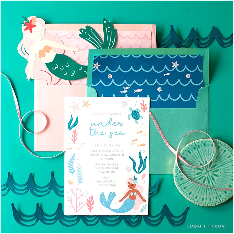 Homemade Mermaid Birthday Invitations