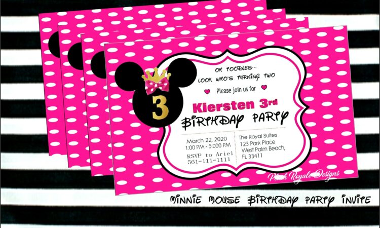 Hot Pink And Black Birthday Invitations