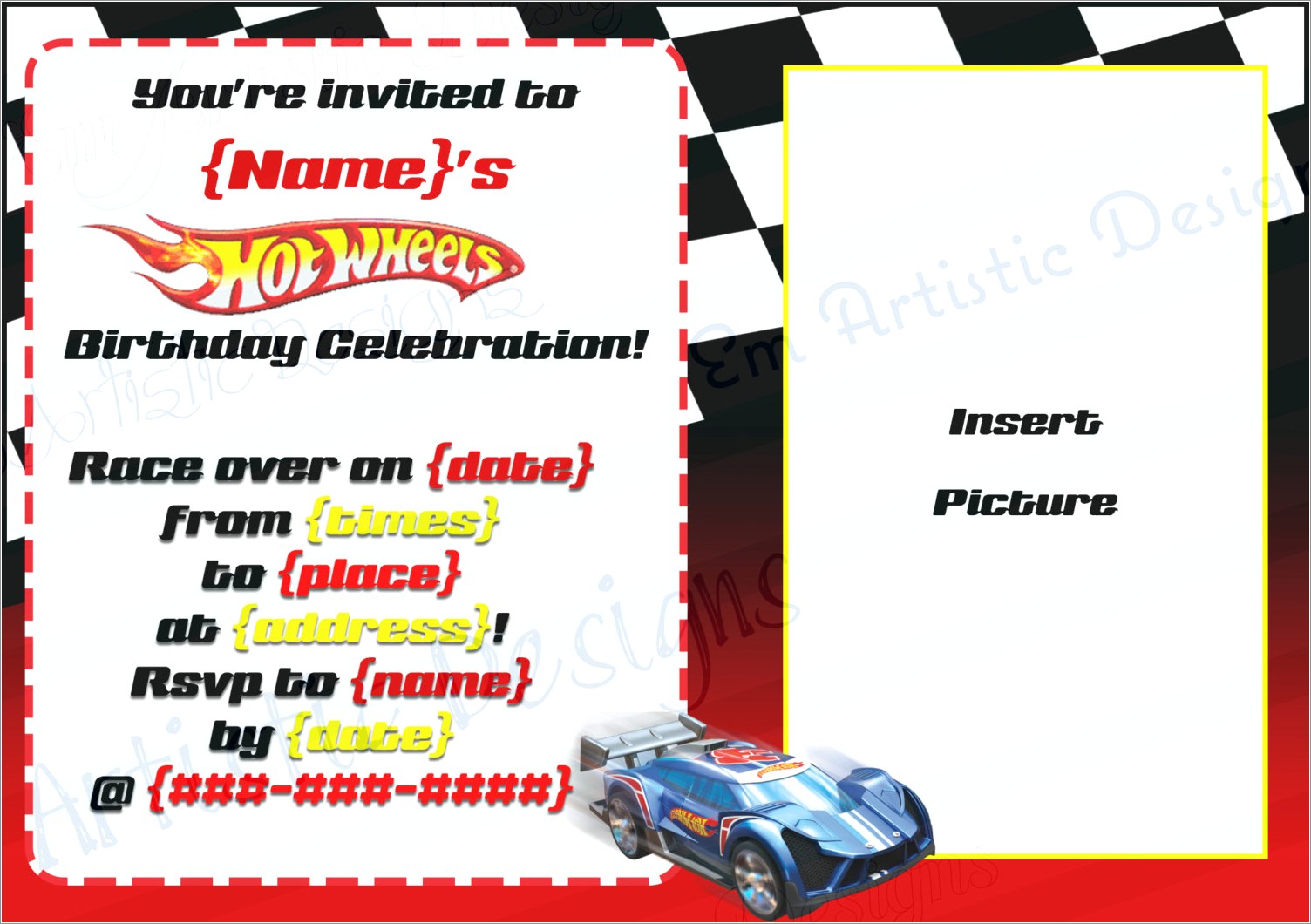 Hot Wheels Birthday Invitation Free