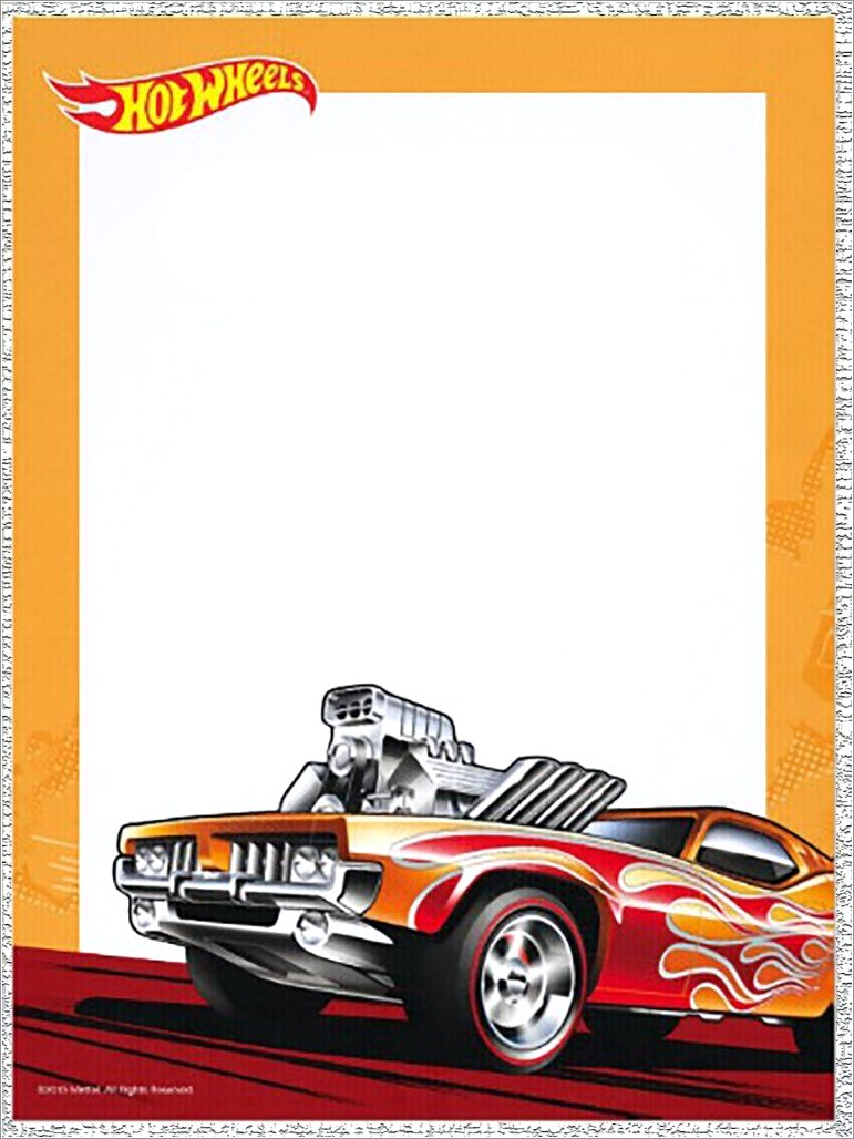 Hot Wheels Birthday Invitation Template Free