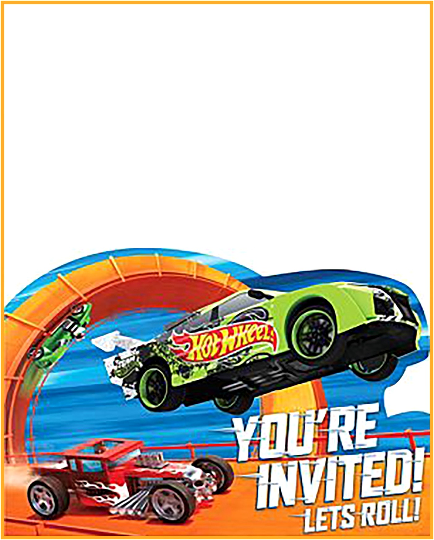 Hot Wheels Birthday Invitation Template