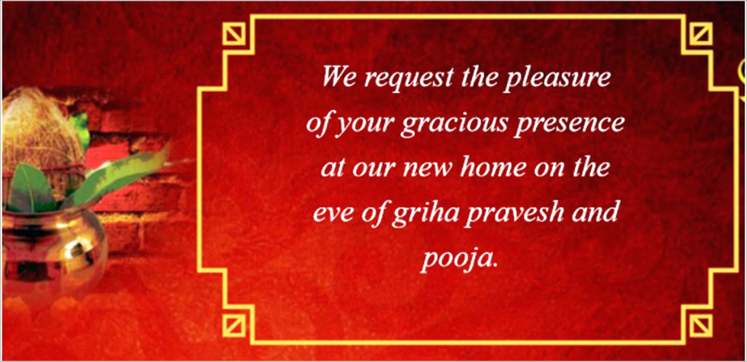 House Warming Invitation Message Indian