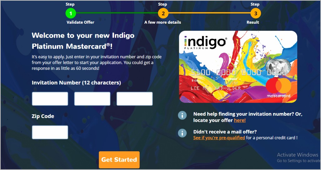 Indigo Apply Personal Invitation Number