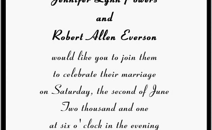 Informal Wedding Invitation Wording Etiquette