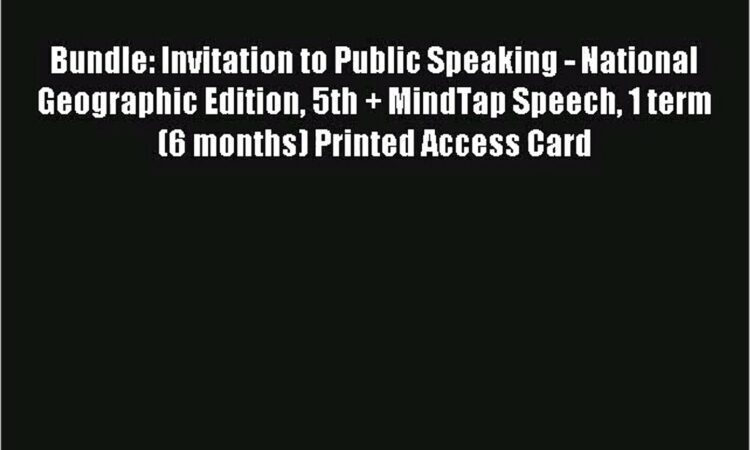 Invitation To Public Speaking 5th Edition Pdf