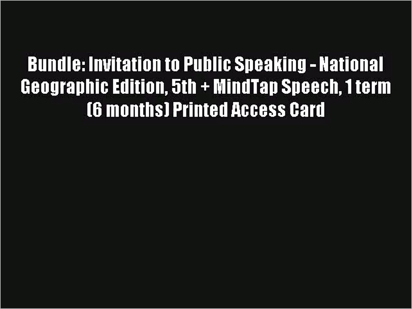 Invitation To Public Speaking 5th Edition Pdf