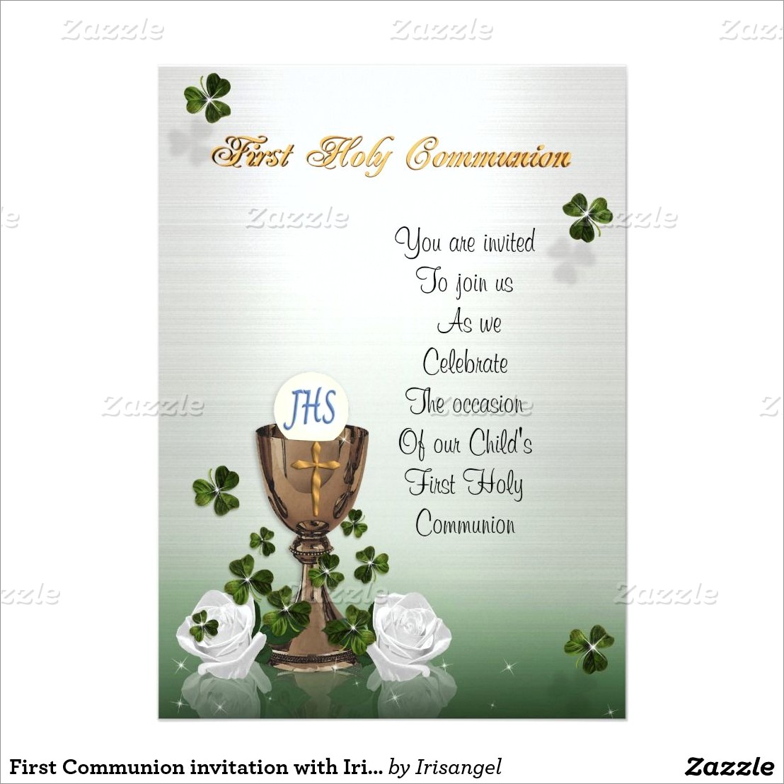 Irish First Holy Communion Invitations