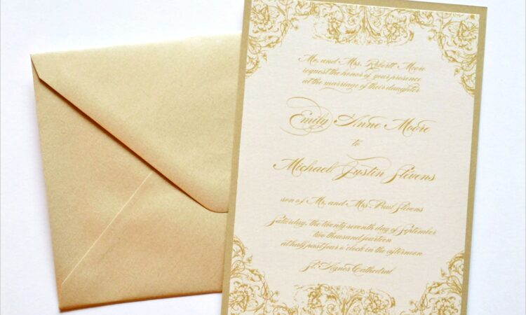 Ivory And Champagne Wedding Invitations