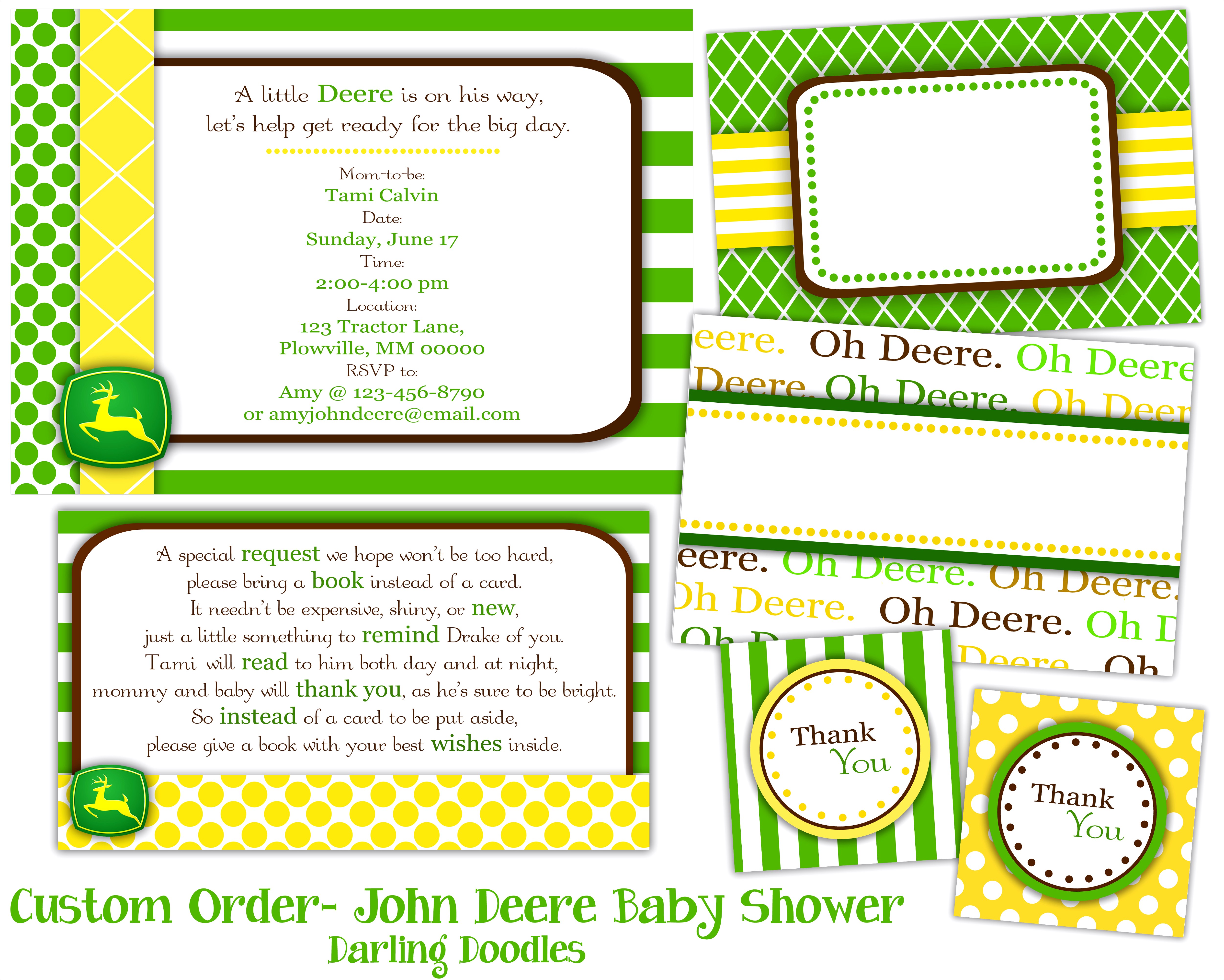 John Deere Baby Invitations