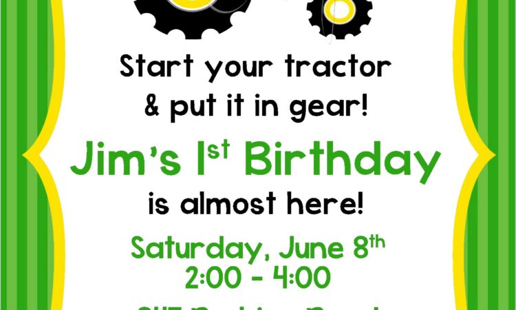 John Deere Birthday Invitations