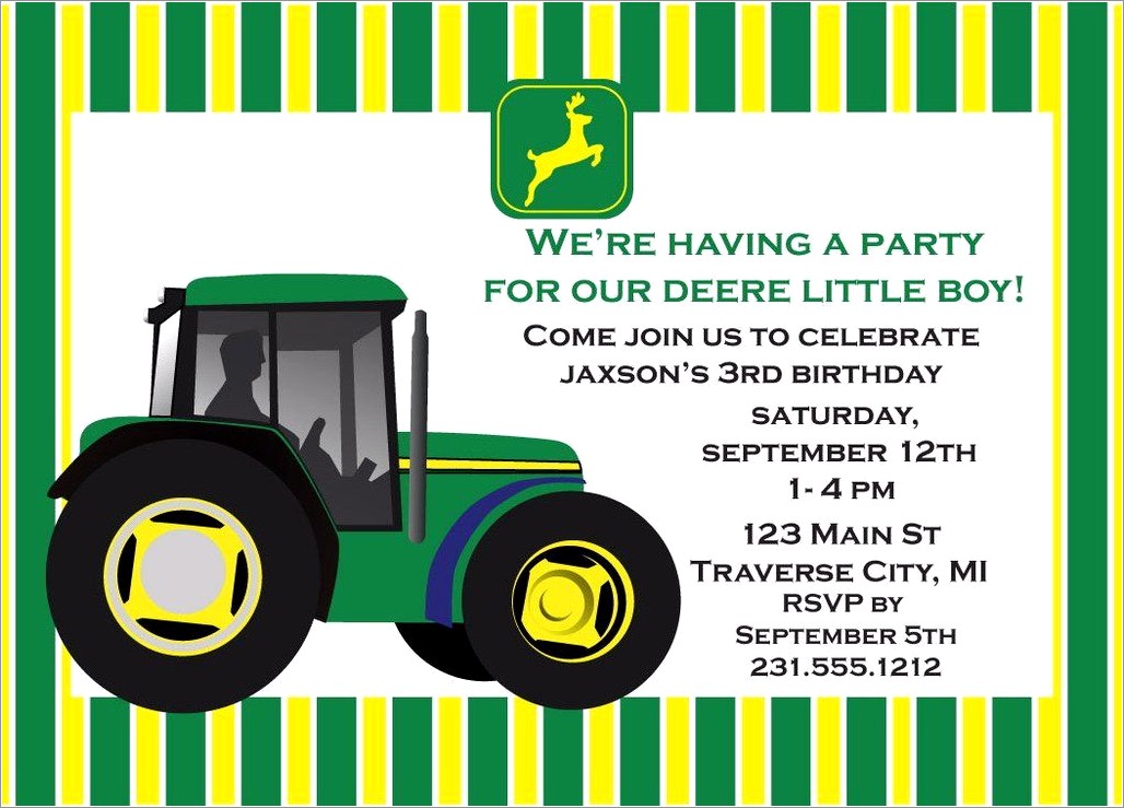 John Deere Birthday Invitations Free