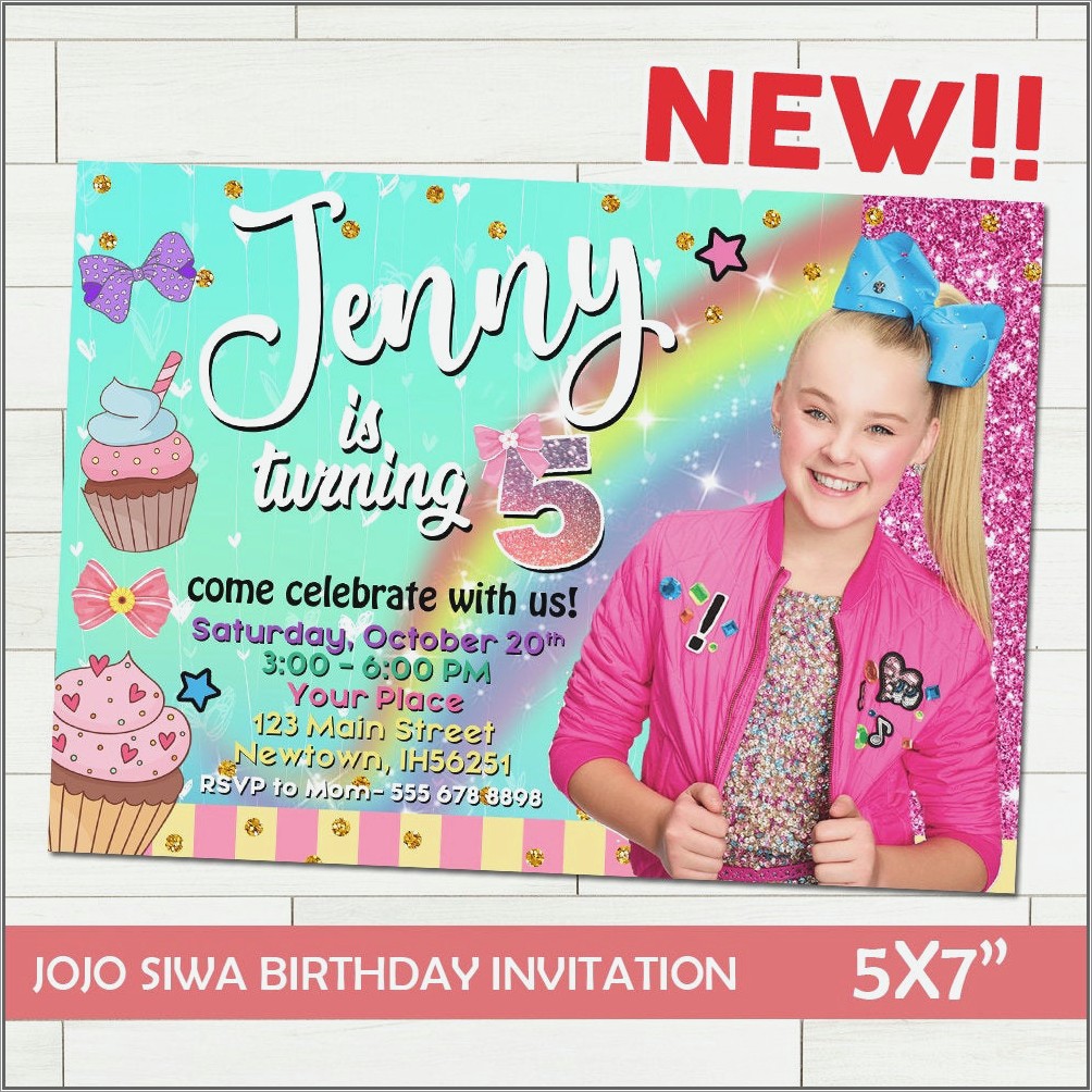 Jojo Siwa Printable Birthday Invitations