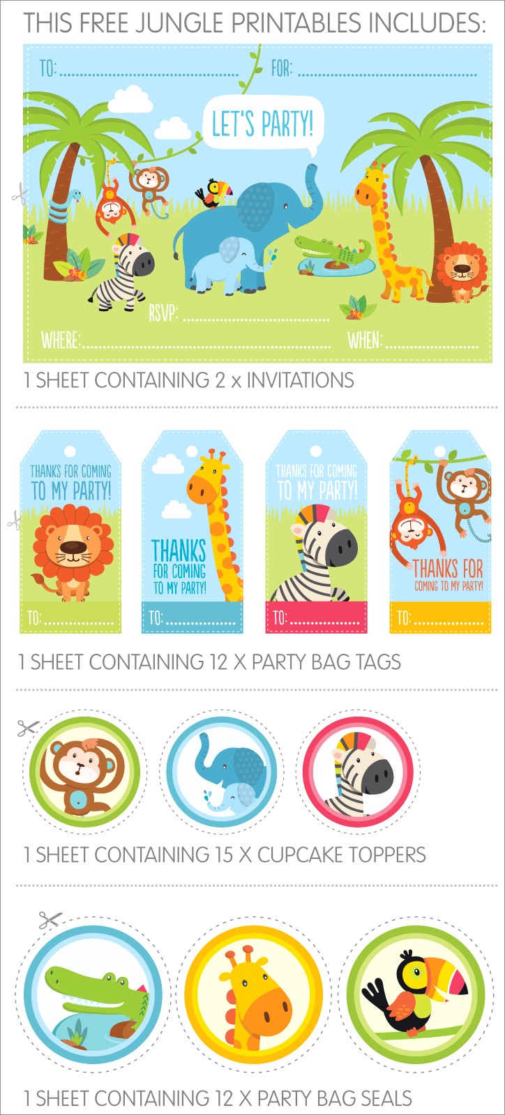 Jungle Animal Invitation Templates