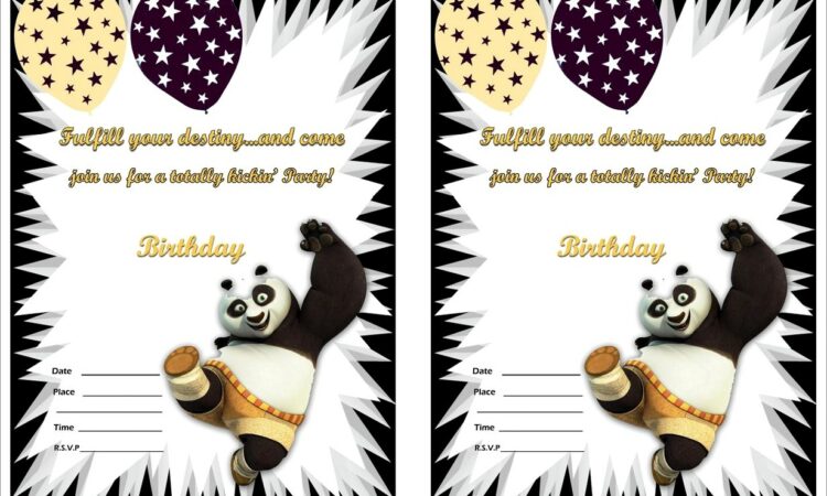 Kung Fu Panda Birthday Invitations Free