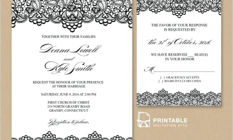 Lace Wedding Invitation Template