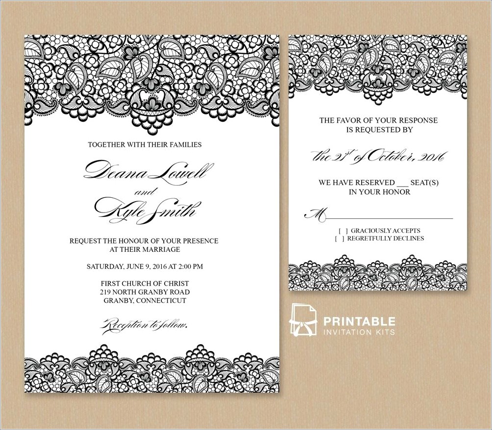 Lace Wedding Invitation Template