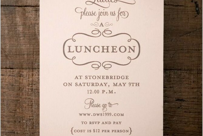 Ladies Luncheon Invitation Wording