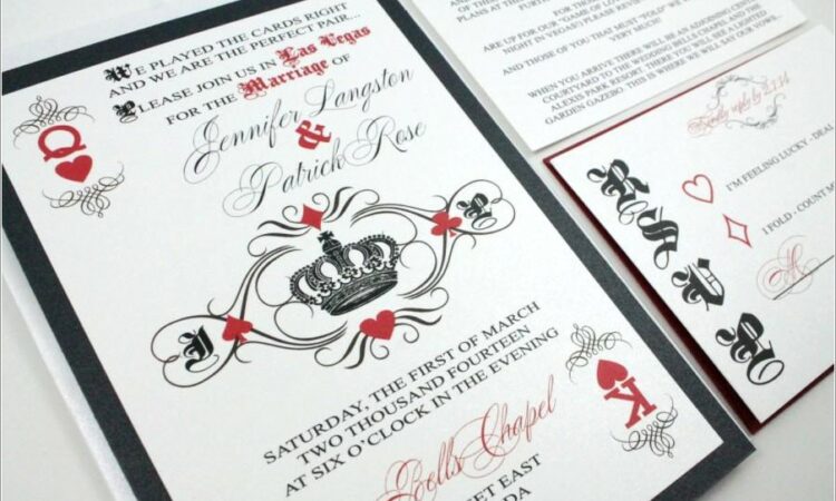 Las Vegas Playing Card Wedding Invitations