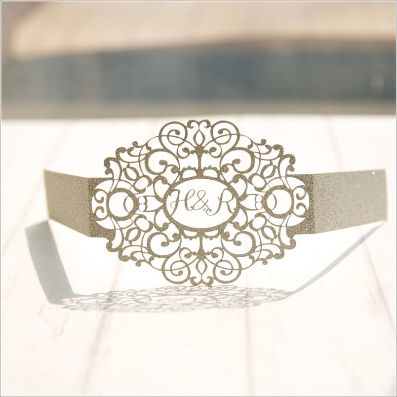 Laser Cut Belly Bands For Invitations