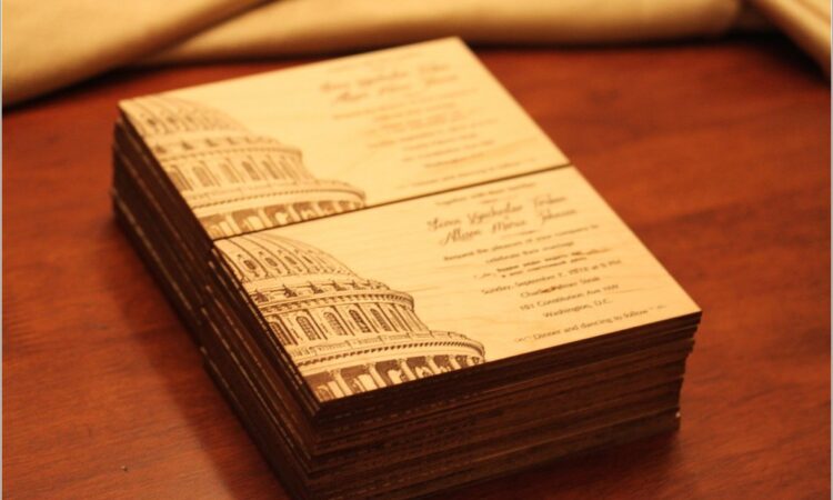 Laser Engraved Wedding Invitations