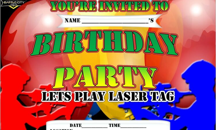 Laser Tag Birthday Invitations Free Printable