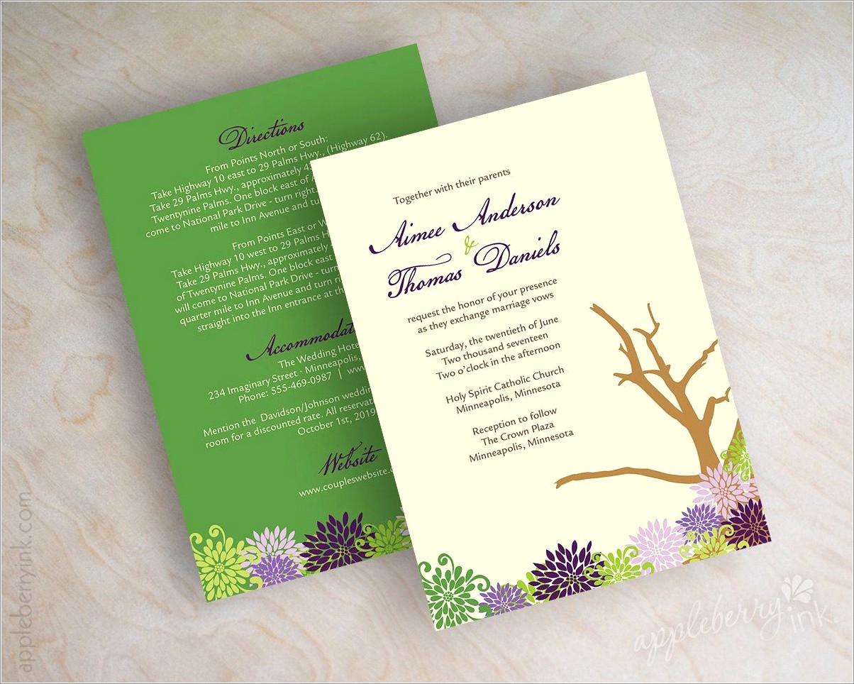 Lavender And Sage Wedding Invitations