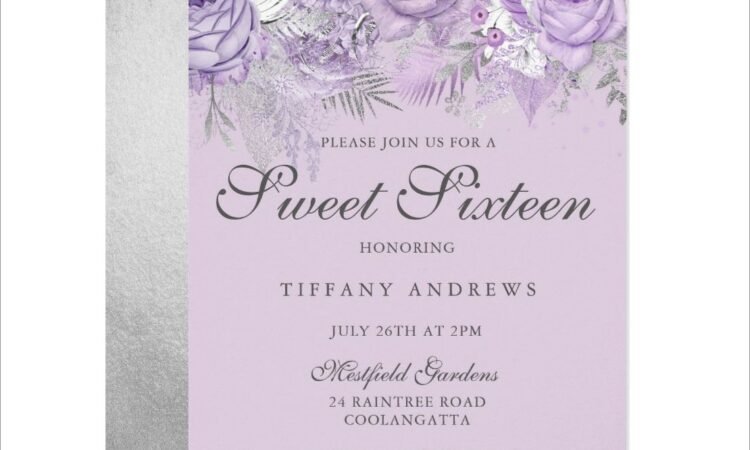 Lavender Sweet 16 Invitations