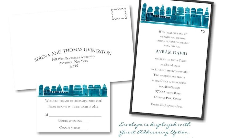 Layered Bar Mitzvah Invitations