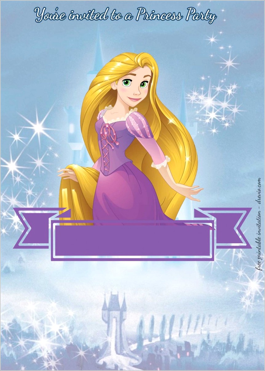 Layout Disney Princess Invitation Template