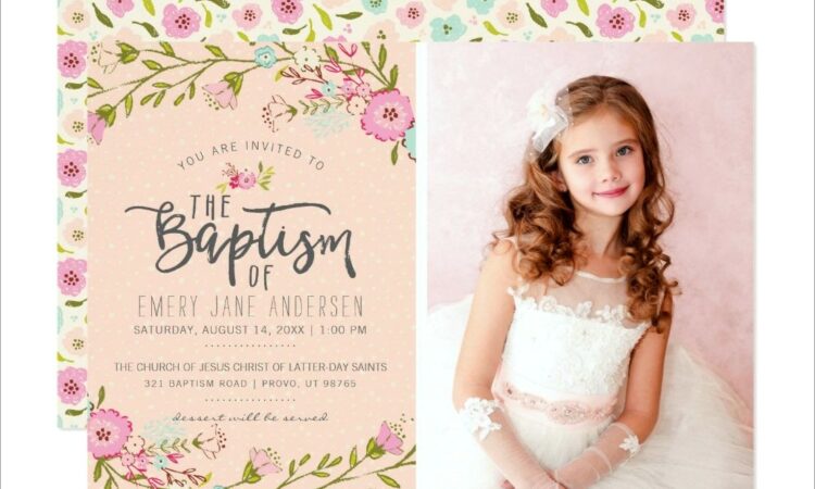 Lds Baptism Photo Invitations