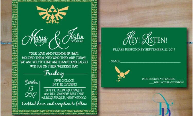 Legend Of Zelda Wedding Invitations