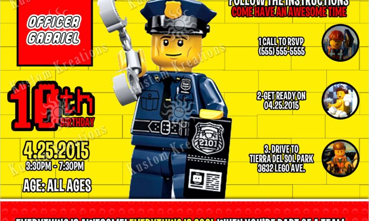 Lego City Birthday Invitation Template