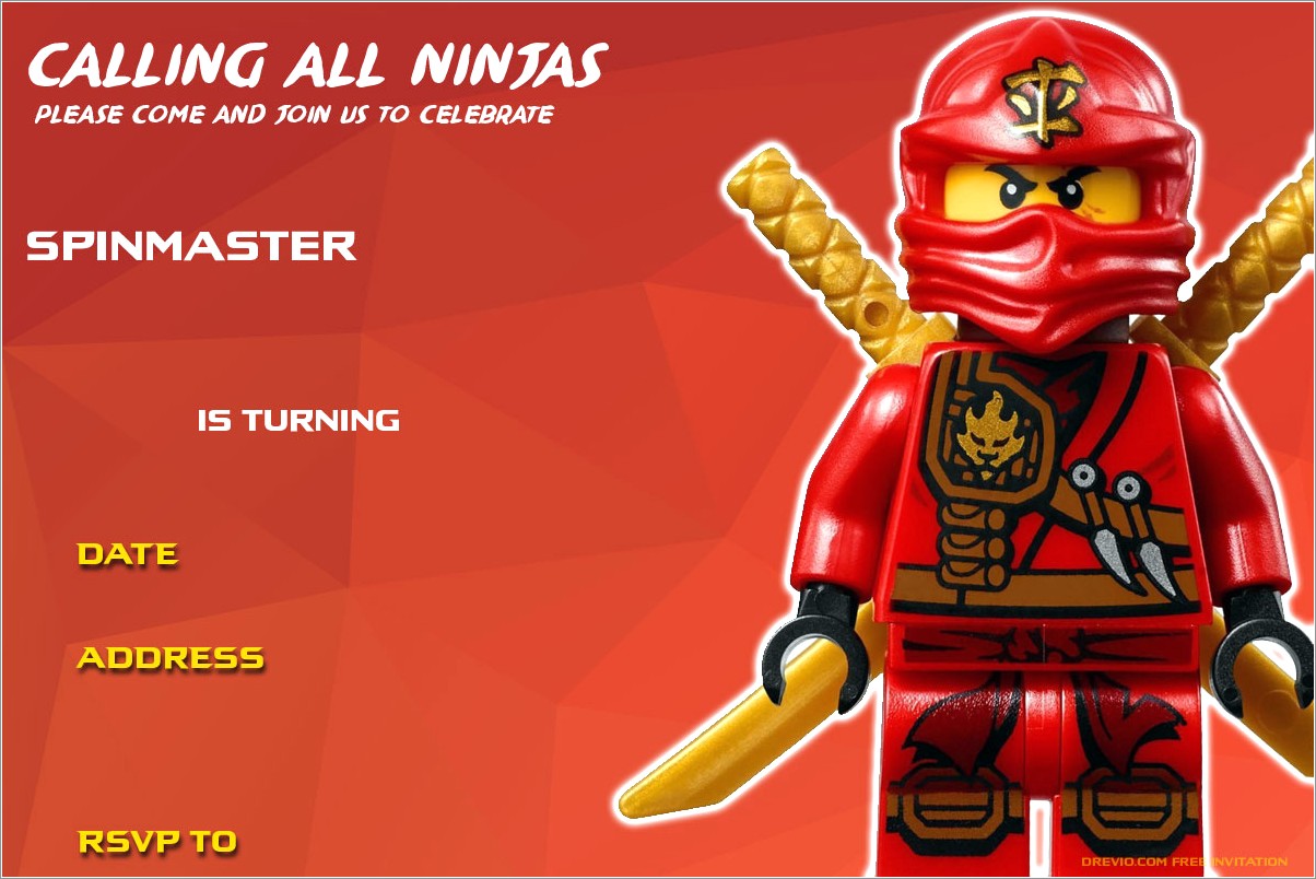 Lego Ninjago Online Invitations