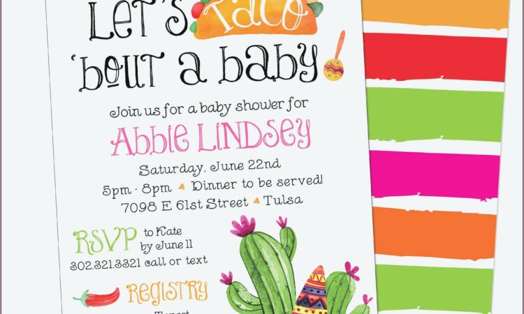 Lets Taco Bout A Baby Invitations