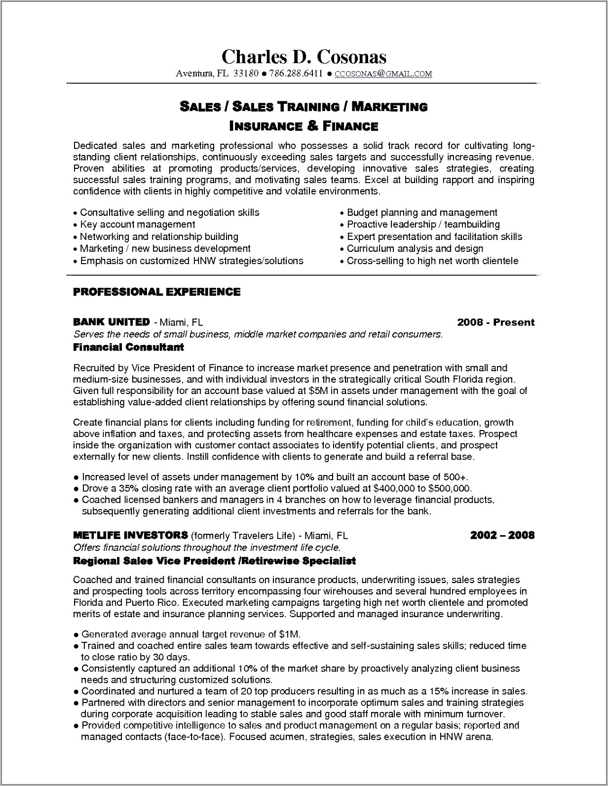 Life Insurance Agent Job Description For Resume