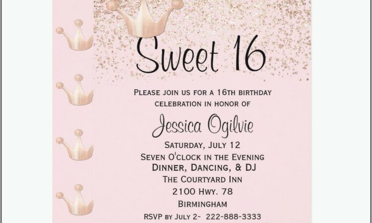 Light Blue Sweet 16 Invitations