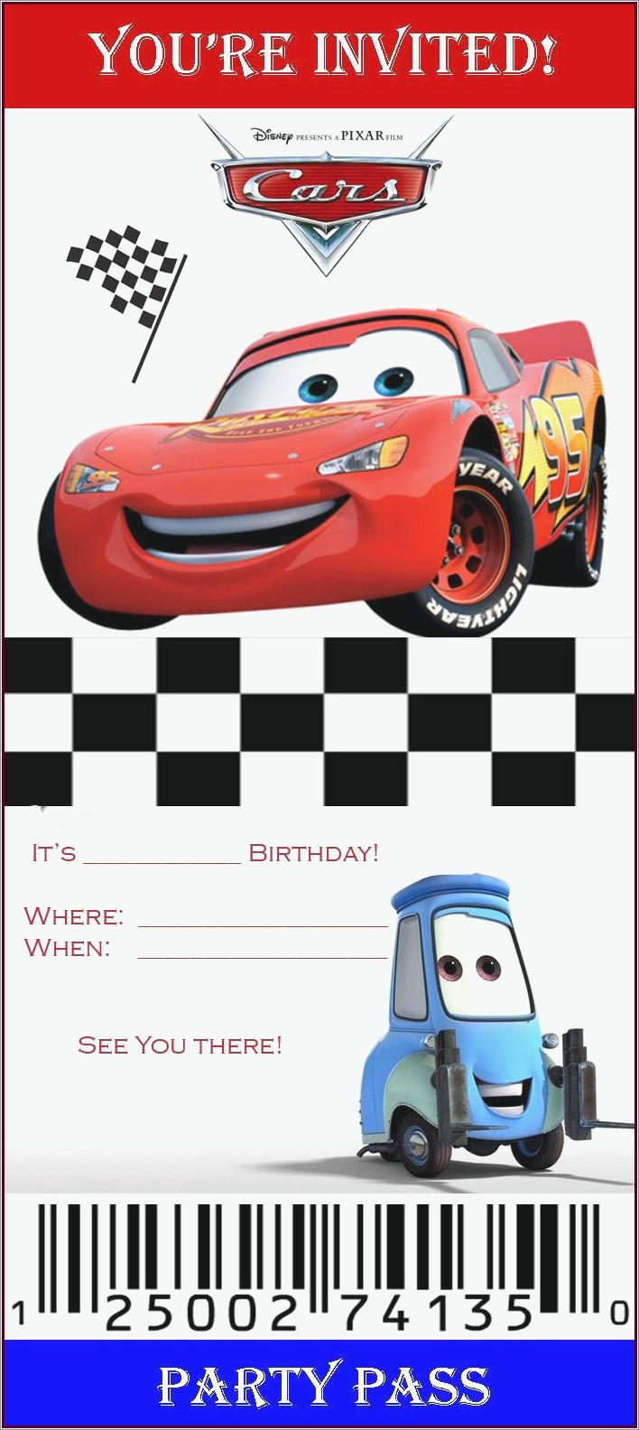 Lightning Mcqueen Invitations Make Your Own