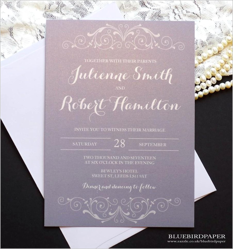 Lilac Gray Wedding Invitations