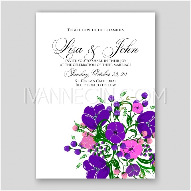 Lilac Wedding Invitation Templates